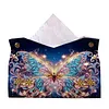 Shining Butterfly DIY PULeather Diamond Painting Tissue Box for Adults Beginners Gem Art Painting Napkin Holder for Living Room Bedroom Bathroom Table Decor