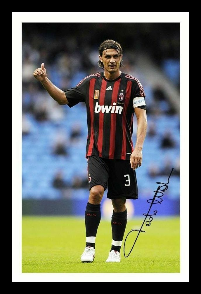 Paolo Maldini - AC Milan Autograph Signed & Framed Photo Poster painting