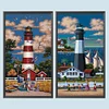 【2 pièces/paquet】-Phare-Plein diamant rond peinture-30 * 40cm