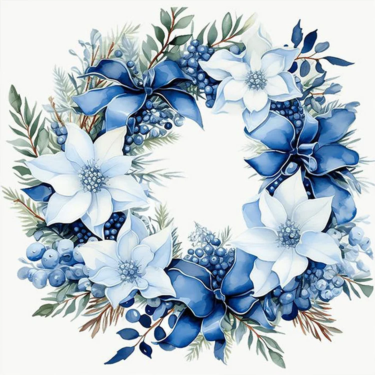 Blue Wreath - Painting By Numbers - 40*40CM gbfke