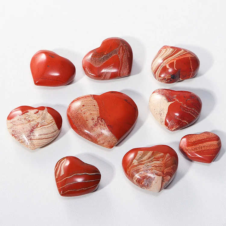 Red Jasper Healing Crystal Hearts