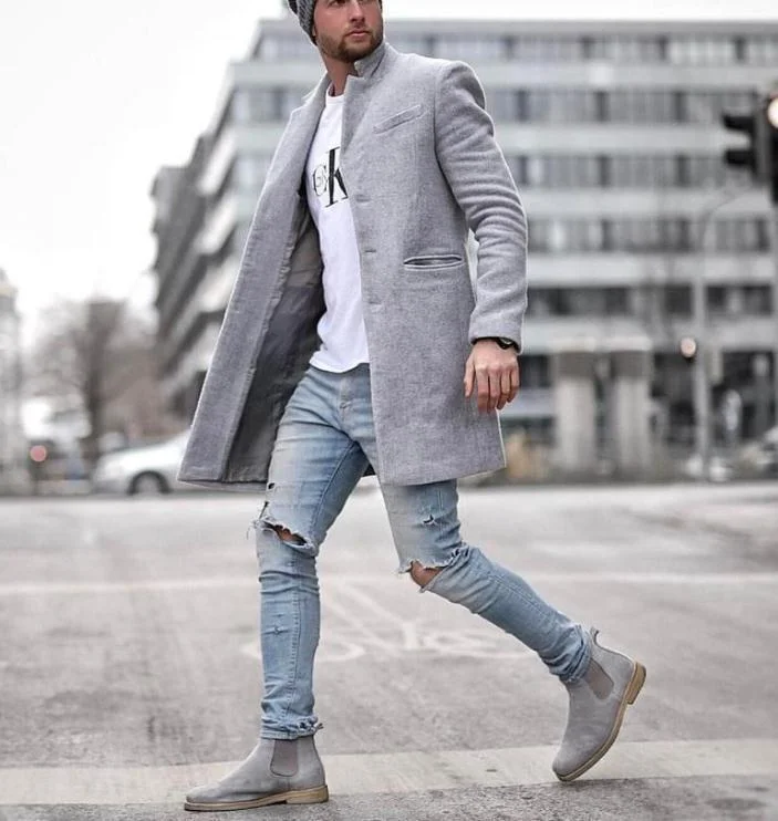 Men Coats Casual Fashion Pockets Long Coats Overcoat Long Sleeve Winter Parka Single-breasted 2020 New Male Long Coats Outwaer 1103