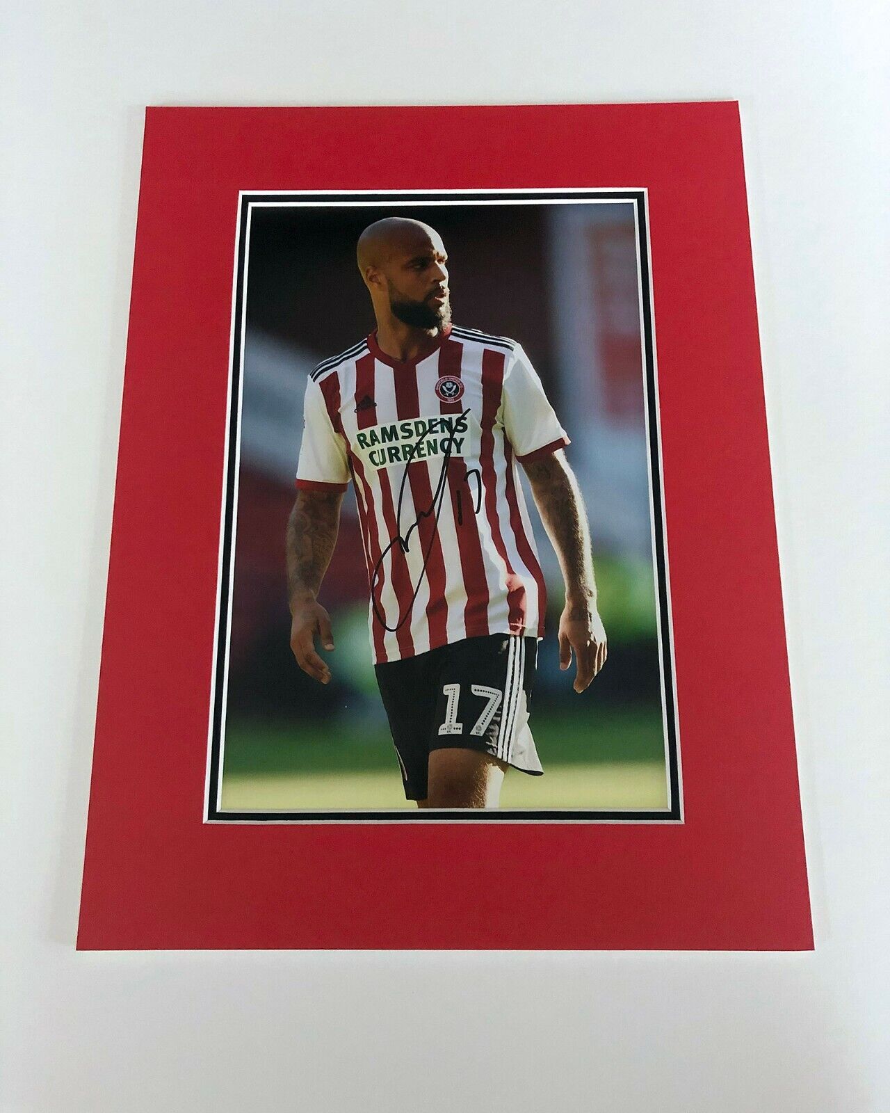 David McGoldrick SIGNED SUFC Mounted Photo Poster painting Display Sheffield United AFTAL COA