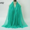 Pleated Linen Cotton Scarf Woolen Edge Women Hijab Shawl