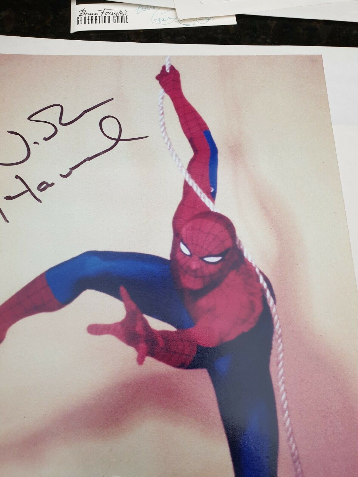 Hand Signed 1970s TV SPIDER-MAN Nicholas Hammond rare Photo Poster painting