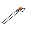 Firewood Tongs Log Tongs Beech Wood Handle Iron Clamp High Temperature Resistance Fire Tongs for Outdoor Stove Fire Place Tools Accessories(Log Tongs)