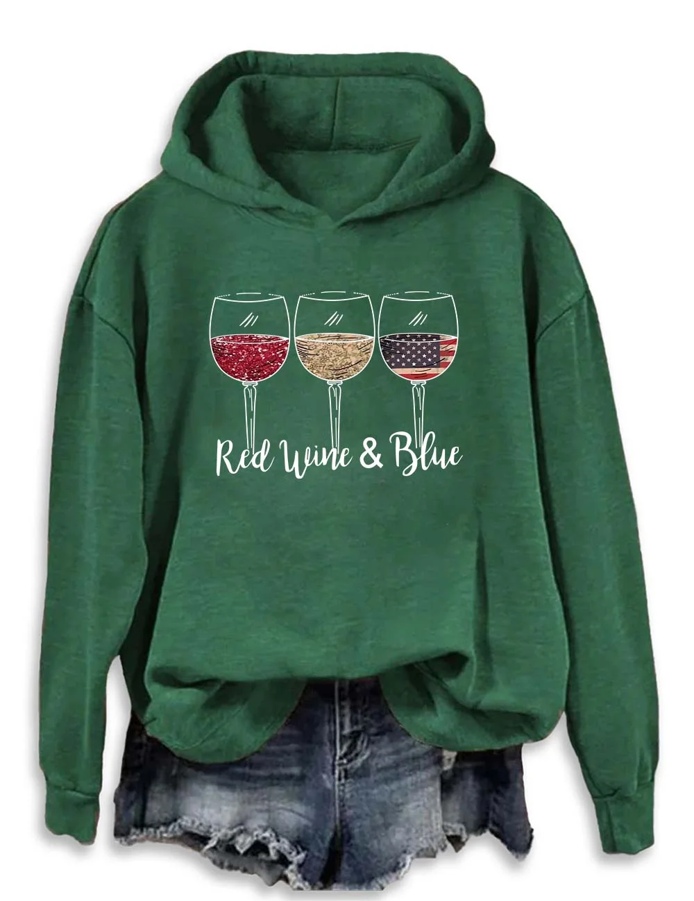 Red Wine and Blue 4th of July Hoodie