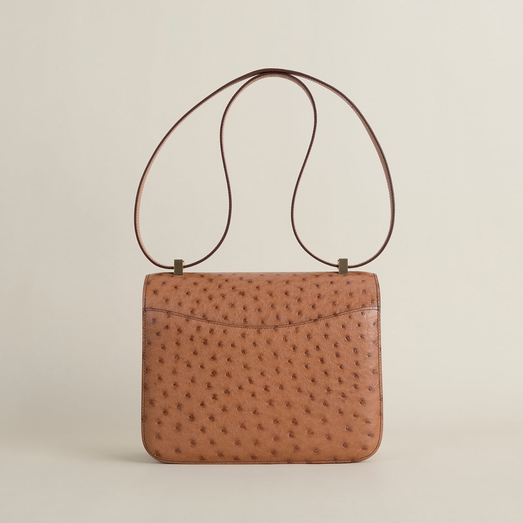 Constance 24CM Ostrich 35 Cognac GHW