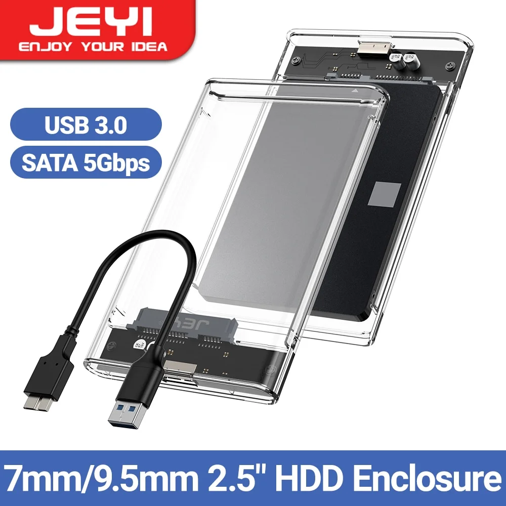 JEYI 2.5'' External Hard Drive Enclosure USB 3.0 to SATA III Tool