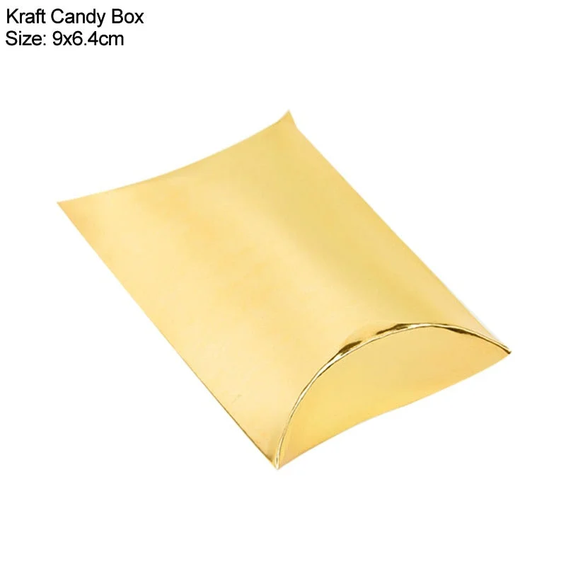 10/20/30Pcs Pillow Candy Box Kraft Paper Christmas Gift Packaging Boxes Candy Bags Wedding Favors Birthday Party Decorations