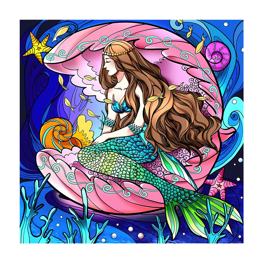Mermaid 30*30CM(Canvas) Beautiful Special Shaped Drill Diamond Painting gbfke
