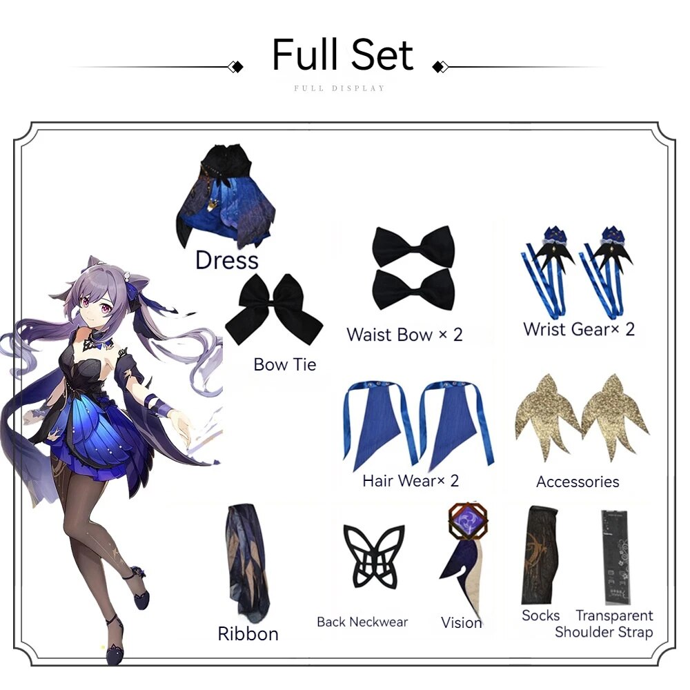 [Wetrose] In Stock Keqing Cosplay Costume Game Genshin Impact Ke Qing Opulent Splendor New Outfit Кэ Цин Ke Tsin Set Wig Halloween