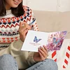 6Pcs Diamond Painting Butterfly Greeting Card for Holiday Party Favors
