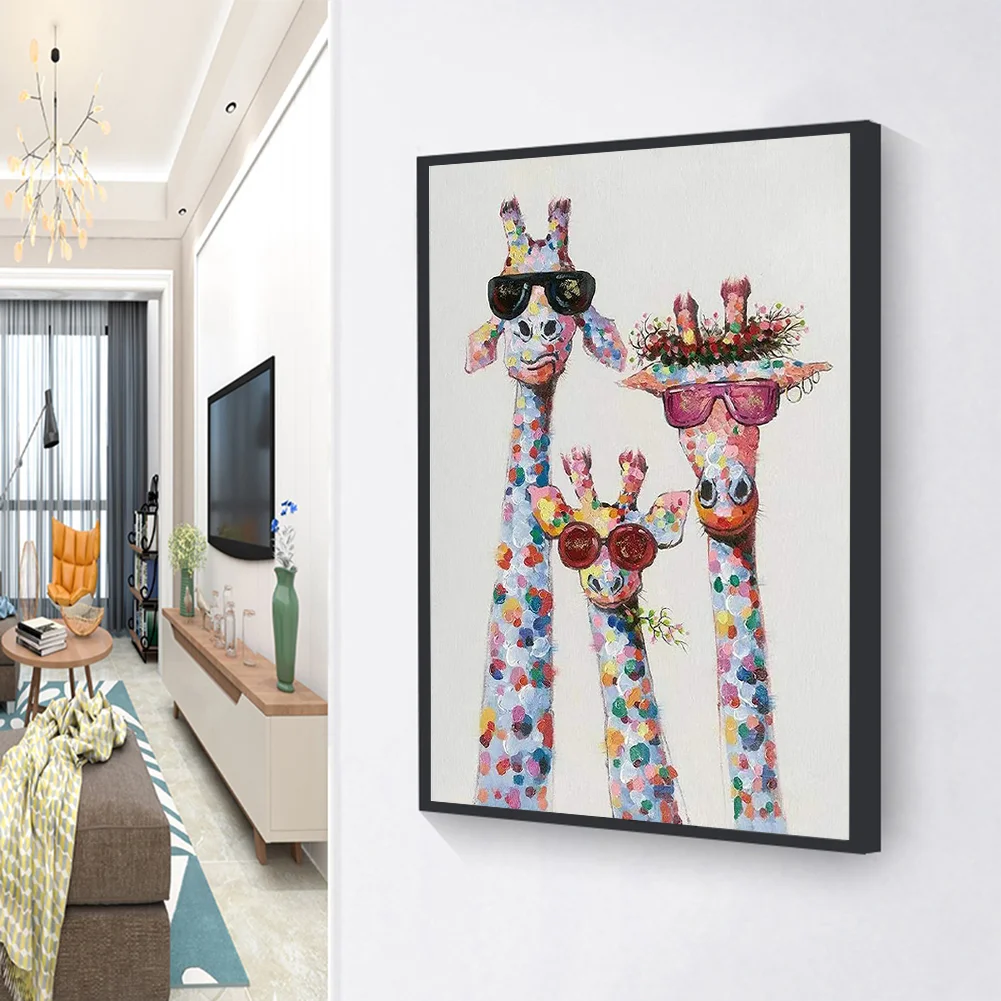 DIY Stamped Cross Stitch 11CT Full Embroidery 50*40cm - Giraffe