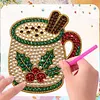 6PCS Drinks DIY Pearl Diamond Painting Christmas Fridge Magnets, Sparkling Rhinestone Refrigerator Magnet Craft Kit for Home Decor & Gifts