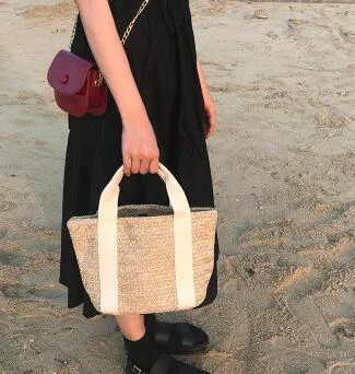 SWDF NEW Capacity Straw Bags Women Handmade Woven Basket Bolsa Tote Summer Bohemian Beach Bags Luxury Brand canvas Lady Handbags