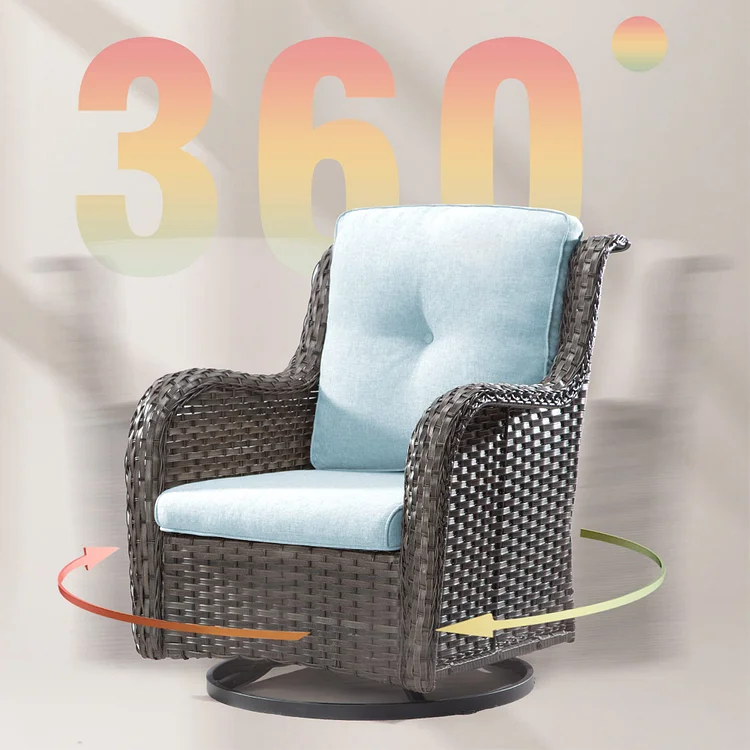 Joyside Outdoor Swivel Rocker Patio Chair and Matching Side Table