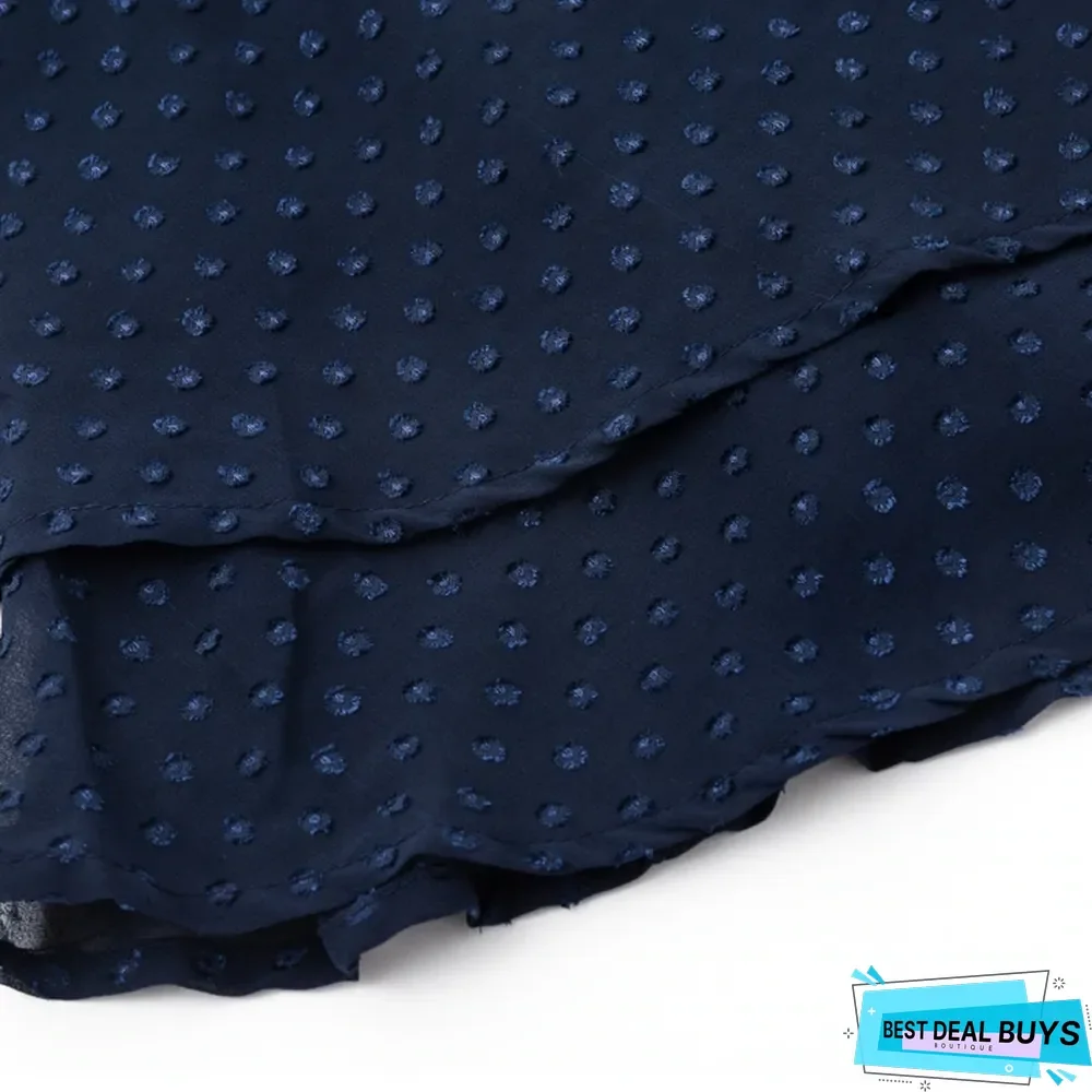 Casual Elegant Long Sleeve Polka Dot Dress