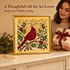 DIY Christmas Pearl Painting Lighted Wall Art ,Diamond Painting LED Picture with Inner Frame, Handmade Beaded Christmas Decor with Warm Glow Lights, Holiday Home Decoration Gift for Living Room Bedroom