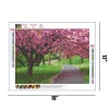 Pink Tree And Footpath | Full Round Diamond Painting Kits
