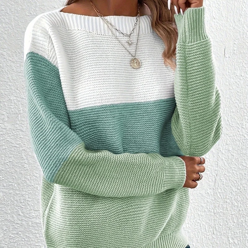 Athvotar Athvotar 2025 New Fashion Lace V-Neck Sweater Solid Color Loose Long-Sleeved Knitwear Shirt