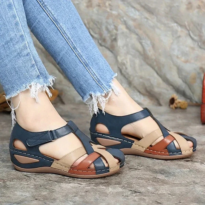 Qengg New Women Fashion Sandals Waterproo Sli on Round Toe Female Slippers Casual Comfortable Outdoor Walking Footwear  Plus Size