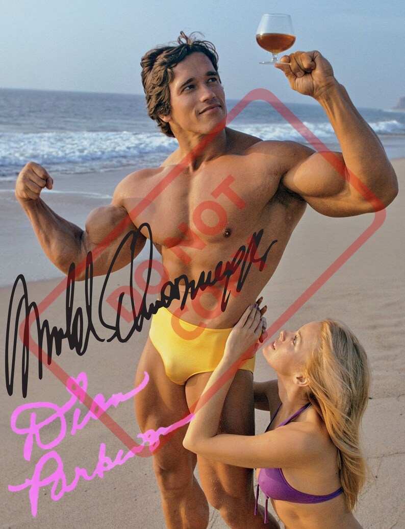 Arnold Schwarzeneggar Diane Parkinson 8.5x11 Autographed Signed Reprint Photo Poster painting