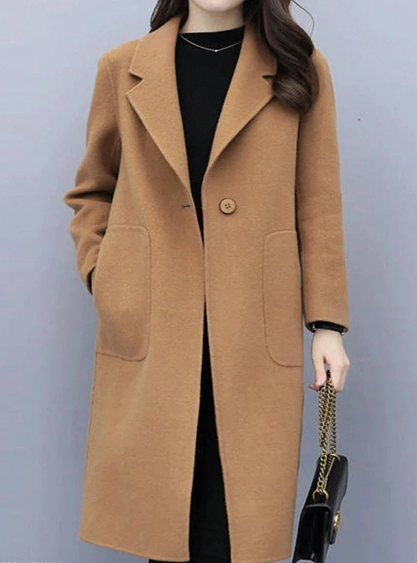 Woolen mid-length coat