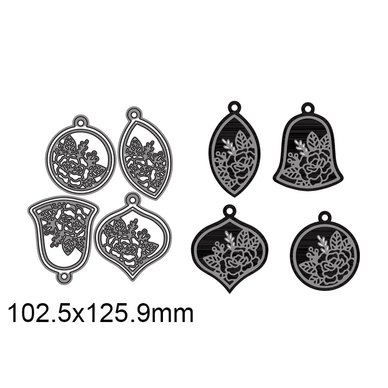 4pcs Christmas Rose Flower Metal Cutting Dies For DIY Scrapbook Cutting Die Paper Cards Embossed Decorative Craft Die Cut New