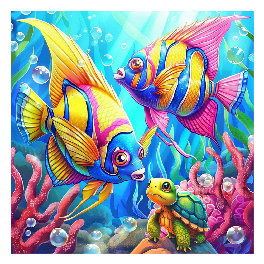 Butterfly Fish Ocean 40*40cm(canvas) full round drill diamond painting