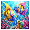 Diamond Painting-5D Full Round Drill Butterfly Fish(40*40 CM)
