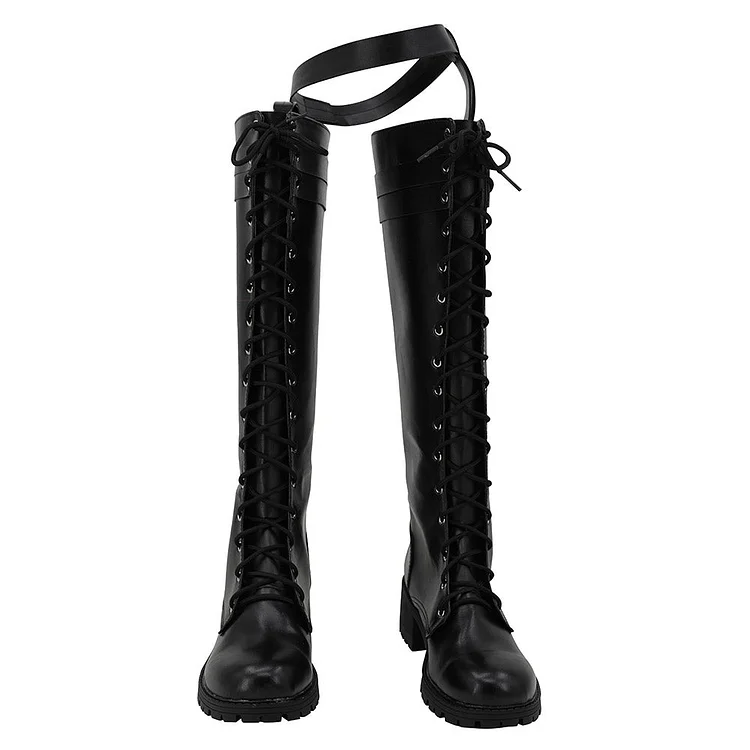 Genshin Impact Lyney Black Shoes Boots Cosplay Accessories Halloween Carnival Props