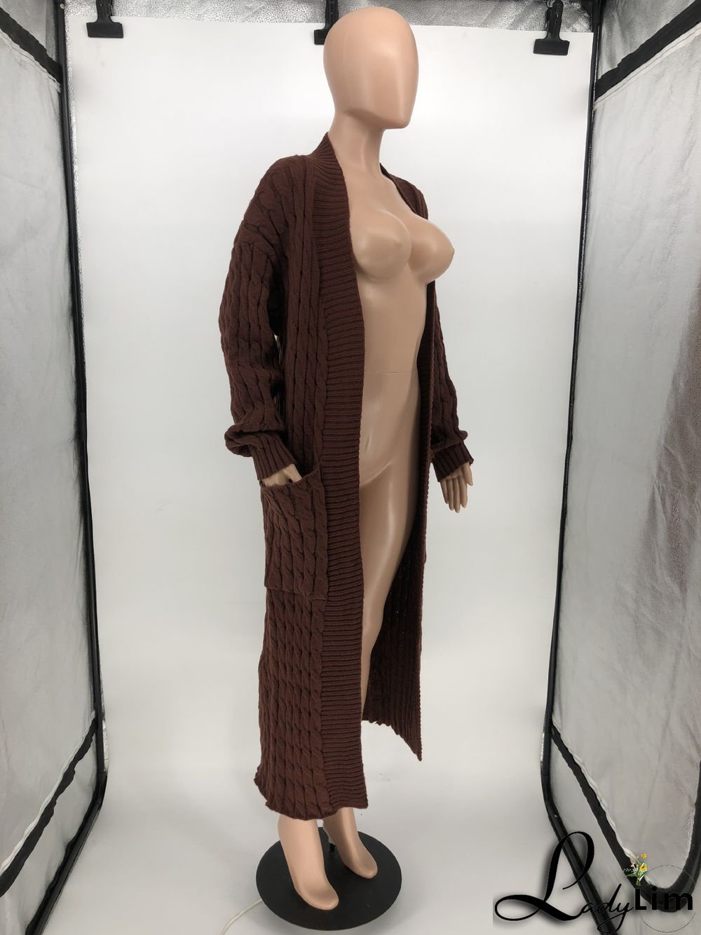 Women Winter Long Sleeve Plush Long Sweater Jacket