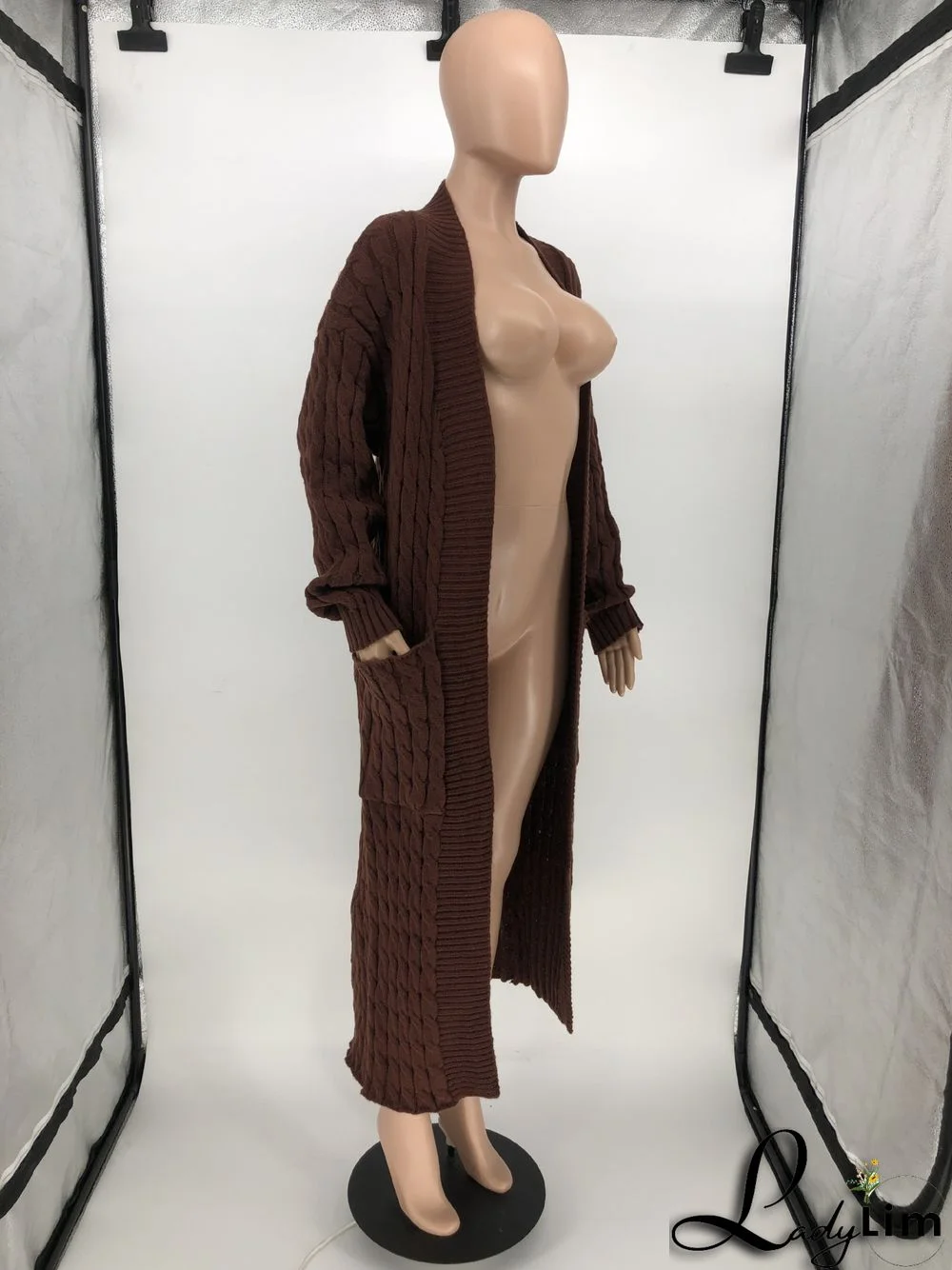 Women Winter Long Sleeve Plush Long Sweater Jacket