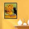 Van Gogh Sunflowers And Black Cat - 11CT Stamped Cross Stitch - 40*50cm