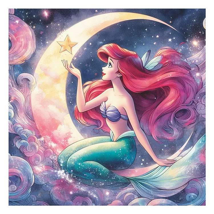 Disney Princess Mermaid 40*40CM(Canvas) Full Round Diamond Painting gbfke