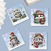 6Pcs Diamond Painting Christmas Cat Greeting Cards Christmas Cards