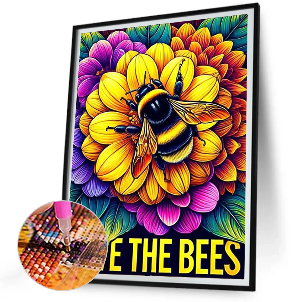 Diamond Painting - Full Round Drill - Flower Bee(Canvas|30*40cm)