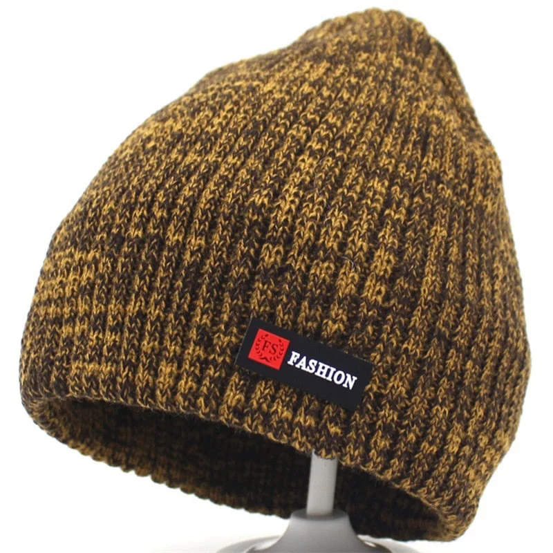 Beanies Men Winter Hat Women Knitted Hats For Men Cap Winter Beanie Hat Gorro Thick Warm Brimless Fur Bonnet Men's Cap