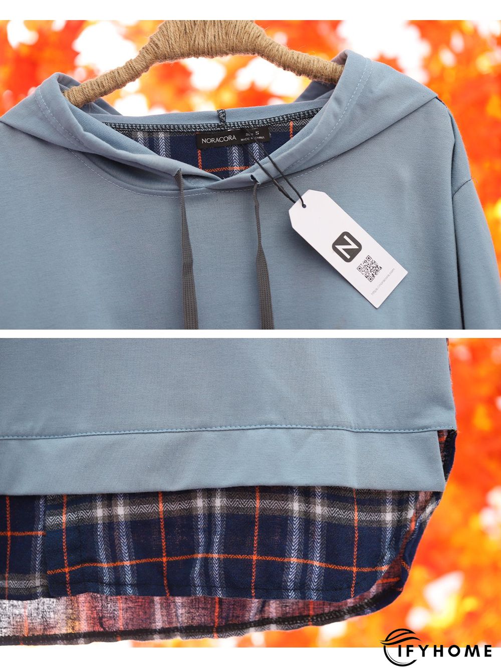 Hoodie Paneled Long Sleeve Sweatshirt | IFYHOME