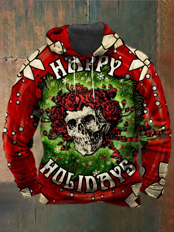 Unisex Skull Print Heavyweight Hoodies