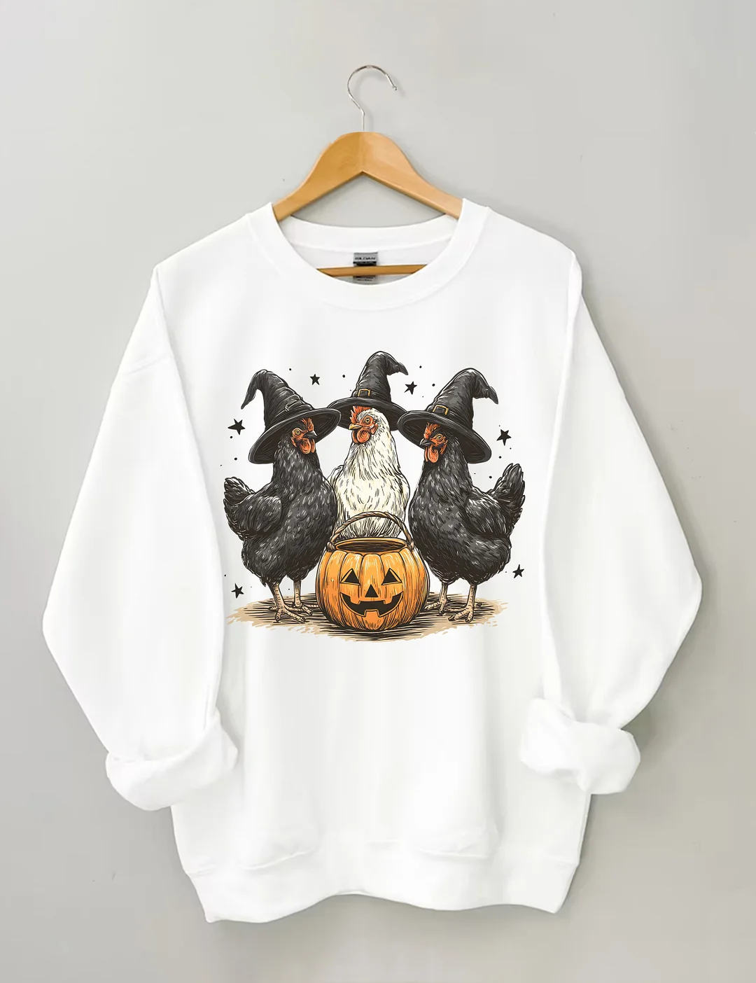 Pumpkin Chicken Fall Retro Halloween Sweatshirt