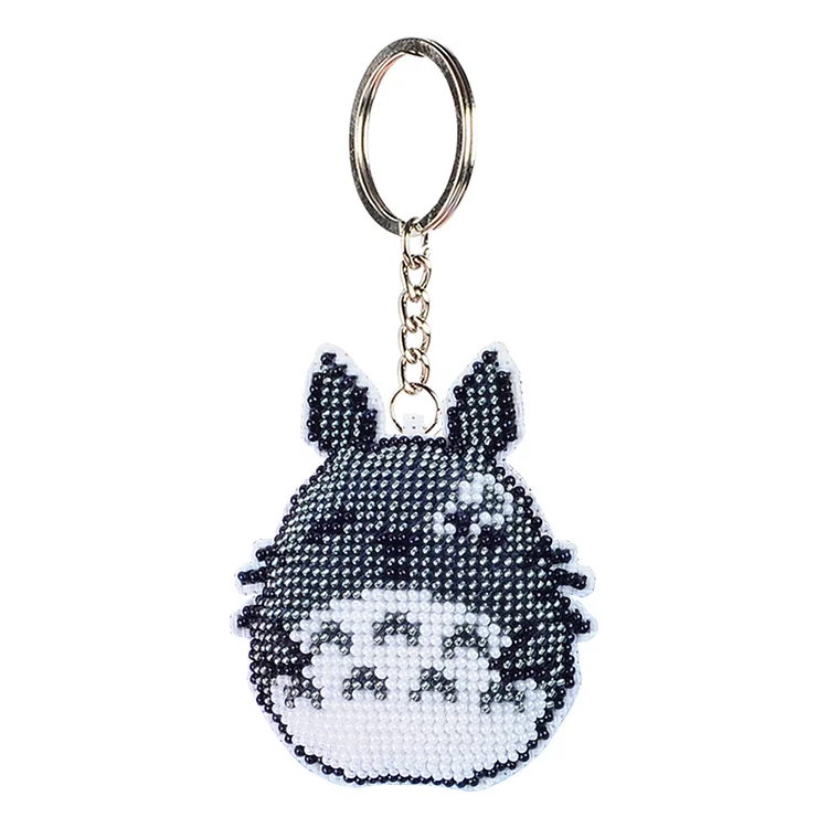 Cartoon Cat Beaded Embroidery Key Ring Toys Car Backpack Pendant Handcraft