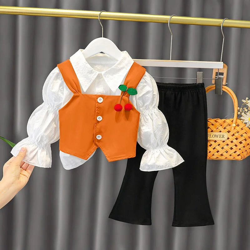 Spring And Autumn New Female Baby Outer Wear Party Casual Cute Autumn Style Children's Clothes Cartoon Two-Piece Suit