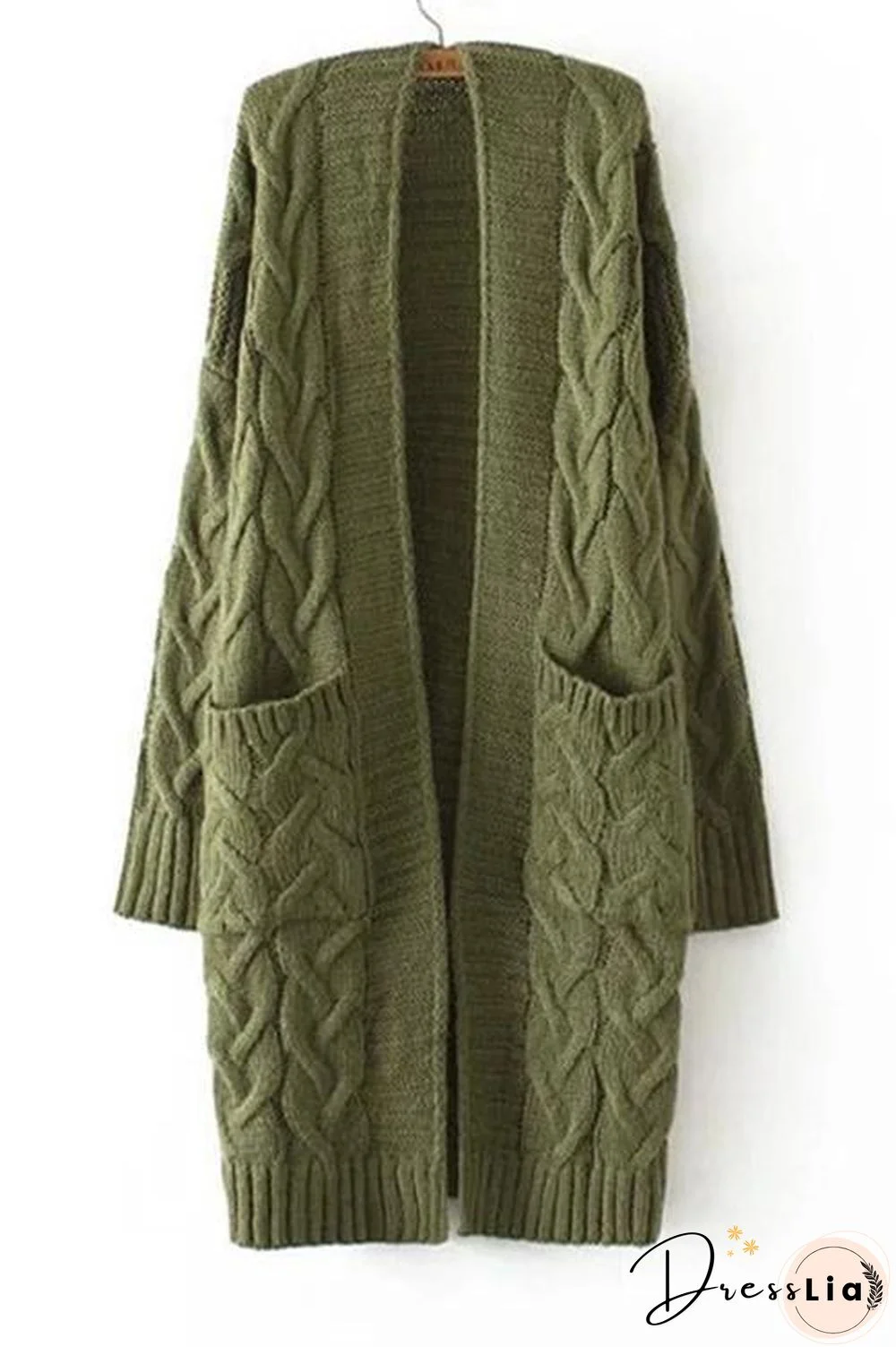 Twist Knit Pockets Cardigan