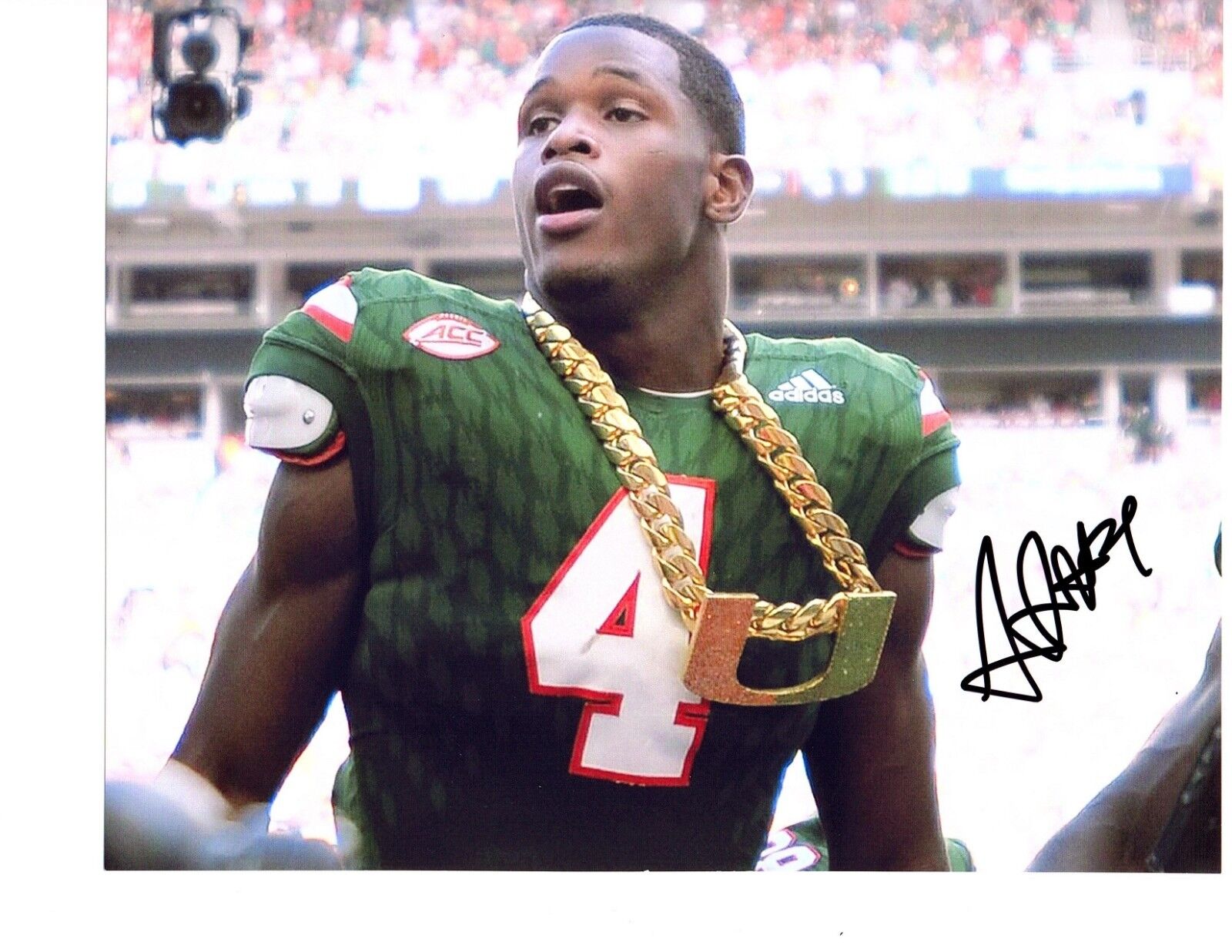 Jaquan Johnson Miami Hurricanes Signed autographed 8x10 football Photo Poster painting CHAIN c