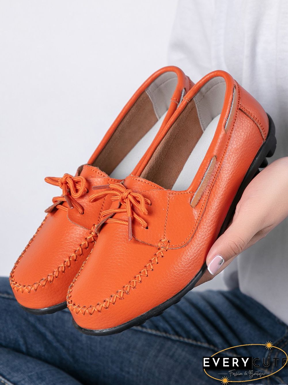 Retro Casual Simple Lace-up Flat Shoes