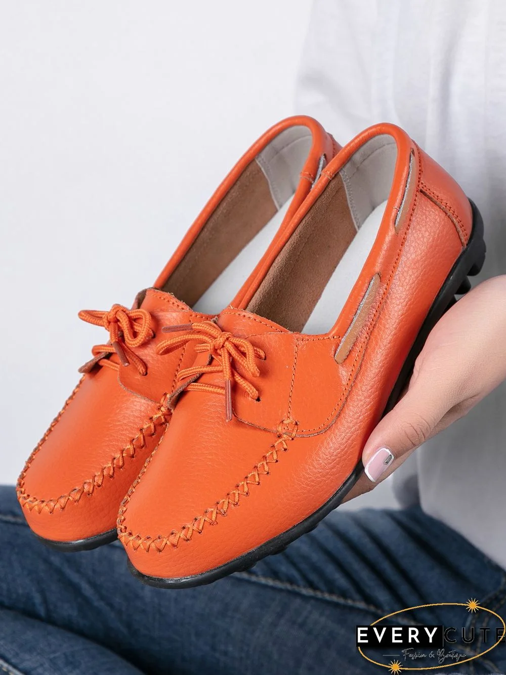Retro Casual Simple Lace-up Flat Shoes