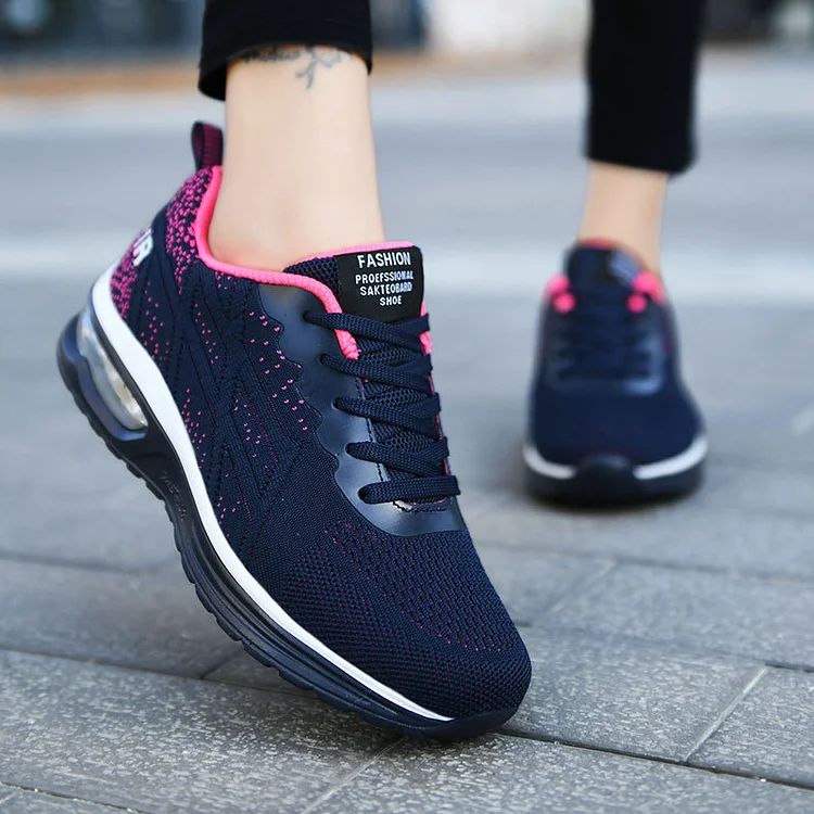 Woman's Flying Fabric Flat Mesh Breathable Sports Shoes