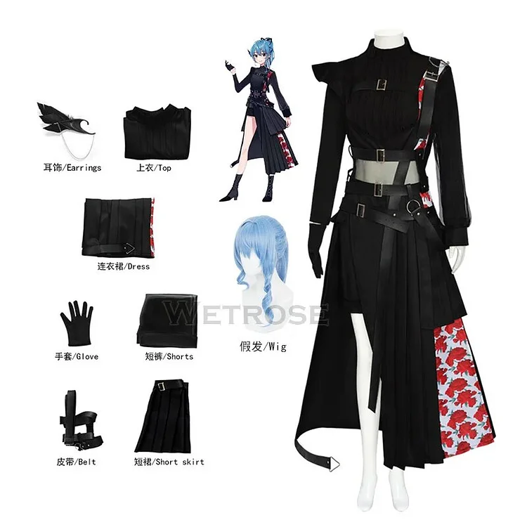 【Wetrose】In Stock Suisei Hosimati 5th Anniversary Cosplay Costume Shout in Crisis Stage Sing Concert Hololive Holo Full Set Wig aliexpress Wetrose Cosplay